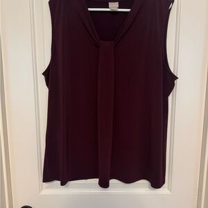 Women's Chico's Sleeveless Tank Top Burgundy , Casual, Career, Size 4/XXL